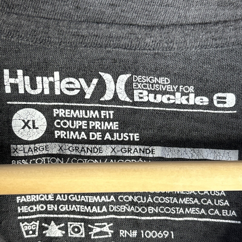 Hurley x Buckle Polo Shirt XL Cotton-Poly Heathered Gray Skate Surf Retro Preppy - Picture 7 of 13
